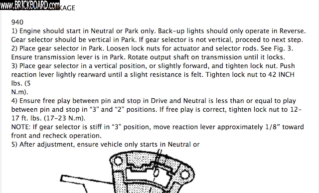 Volvo 900 -- Gear link adjust photo 1 of 2